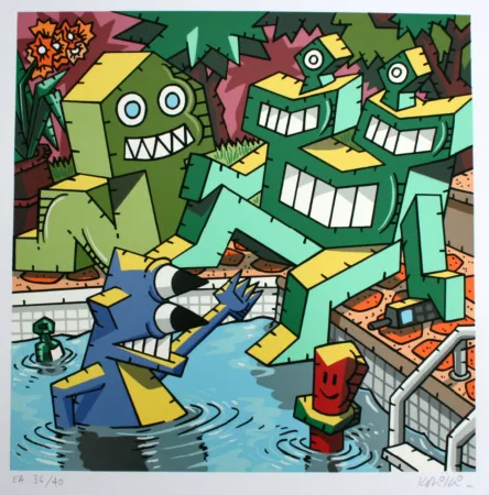 Сериграфия Kriki - La piscine