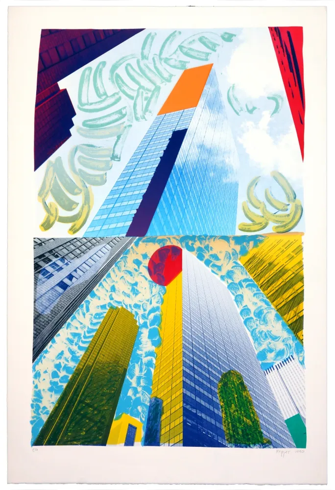 Литография Krøjer - Up town Manhattan