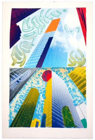 Литография Krøjer - Up town Manhattan