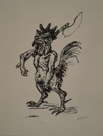 Литография Kubin - Kampfhahn