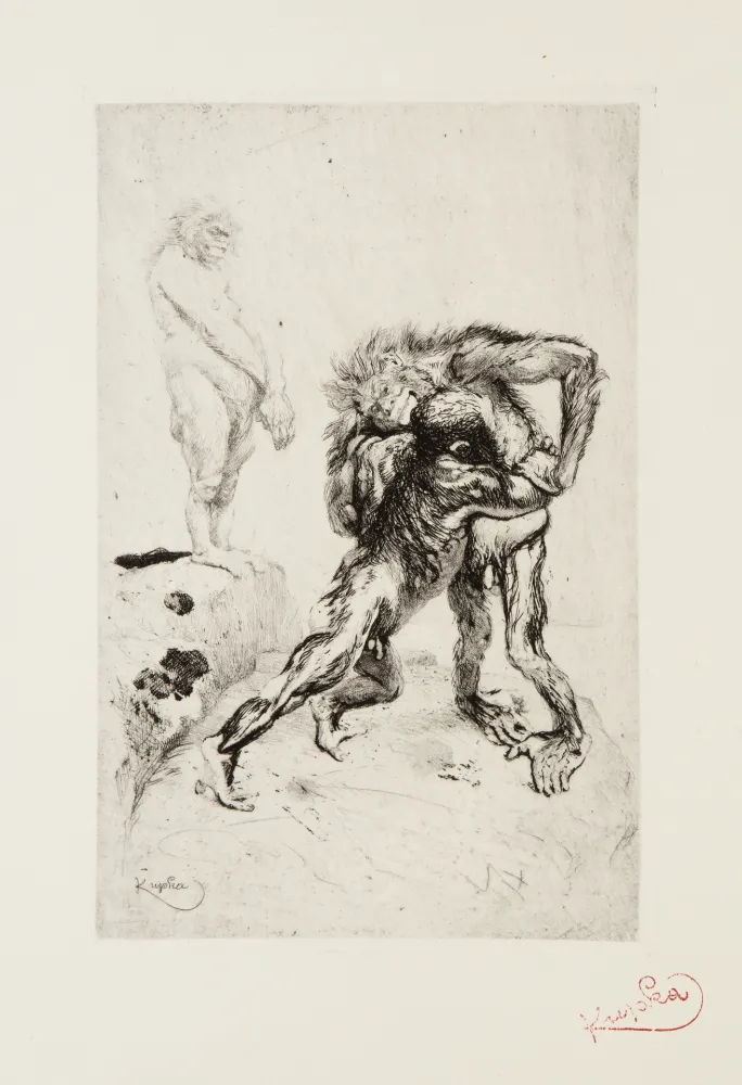 Гравюра Сухой Иглой Kupka - Lutte