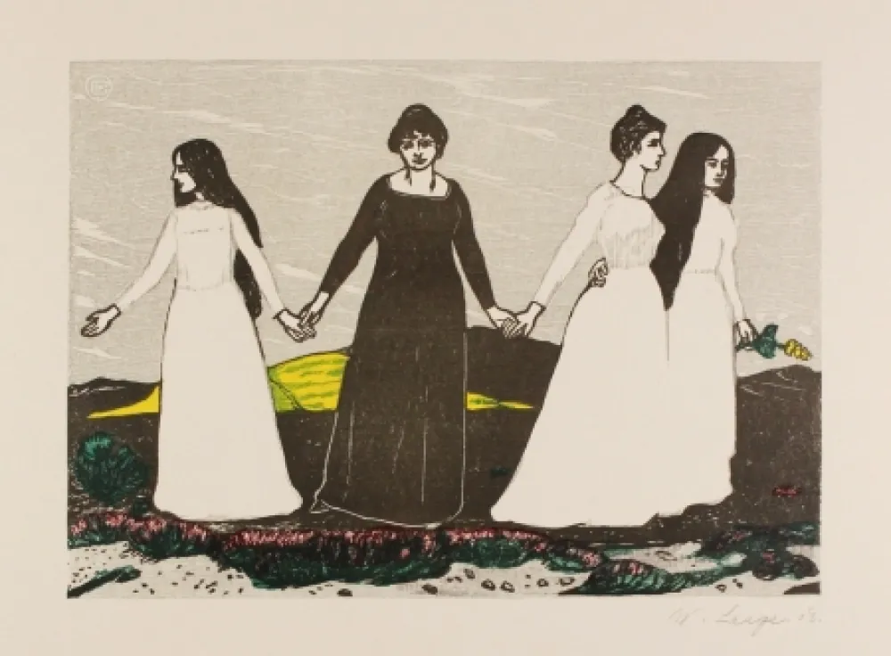 Гравюра На Дереве Laage - Sommers Abschied von der Heide