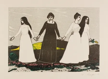 Гравюра На Дереве Laage - Sommers Abschied von der Heide