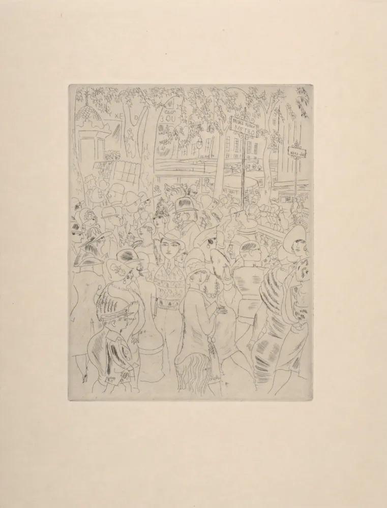 Гравюра Laborde - Boulevard des Capucines, 1927