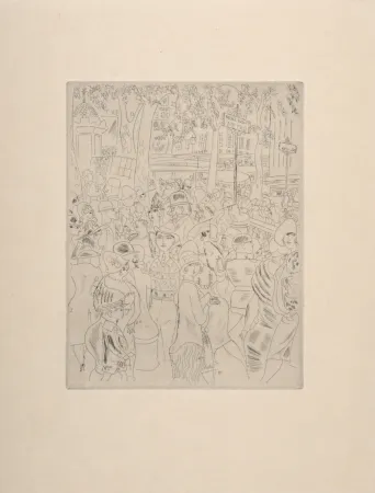 Гравюра Laborde - Boulevard des Capucines, 1927