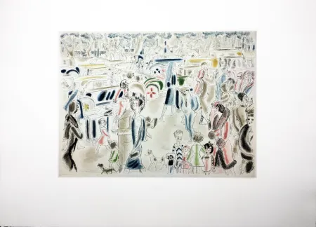 Офорт И Аквитанта Laborde - L'AVENUE DU BOIS DE BOULOGNE (1930)