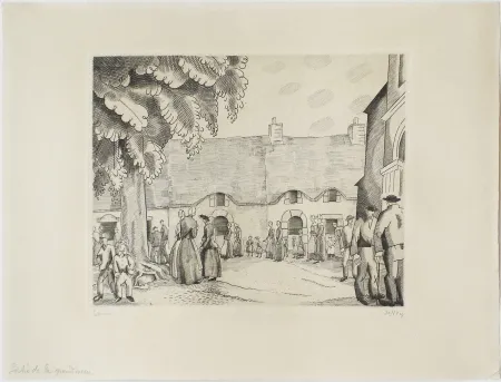 Офорт Laboureur - La Sortie de la Grand'messe