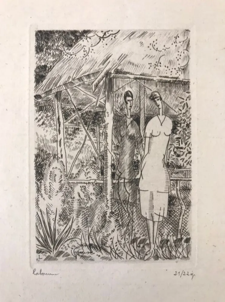 Гравюра Laboureur - La tonnelle rustique 