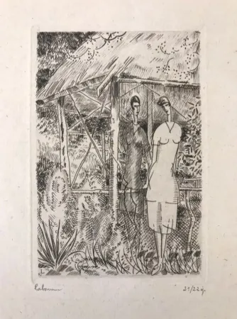 Гравюра Laboureur - La tonnelle rustique 