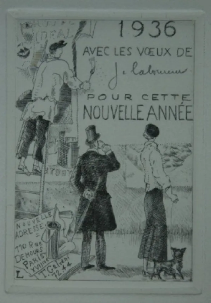 Офорт Laboureur - Le Colleur d’affiches