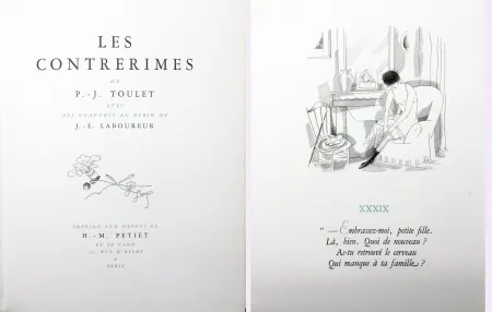 Иллюстрированная Книга Laboureur - Paul-Jean Toulet : LES CONTRERIMES. 62 gravures originales + suite complète (1930)