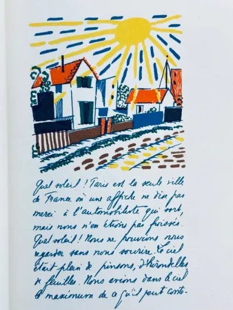 Литография Laboureur - Promenade avec Gabrielle. Texte et images lithographiés en couleurs par Jean Giraudoux et Jean-Emile Laboureur.