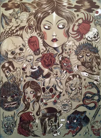 Литография Lakra (Dr.) - Untitled Green