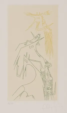 Гравюра Lam - Composición Surrealista