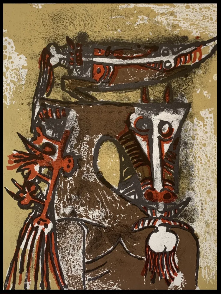 Литография Lam - Double personnages 