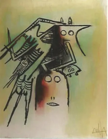 Литография Lam - Elle, casquee