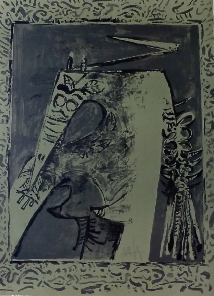 Литография Lam - Figura verde