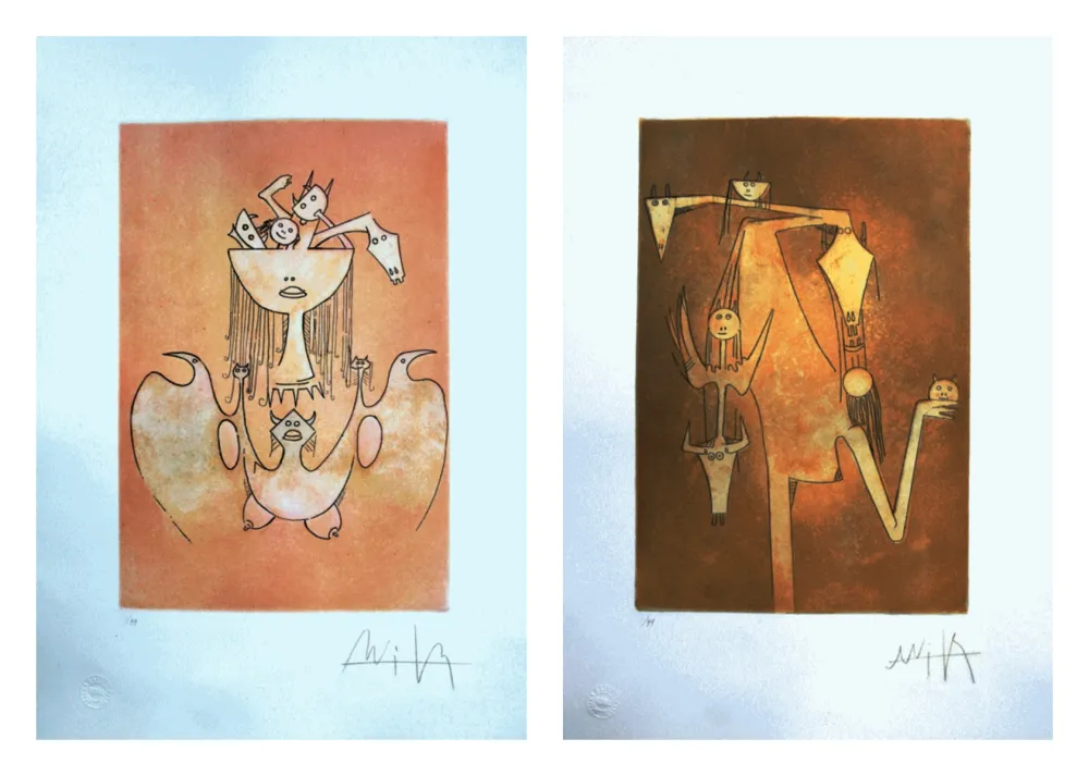 Офорт И Аквитанта Lam - Le monde magique; La sensualitè de la femme