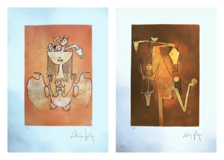 Офорт И Аквитанта Lam - Le monde magique; La sensualitè de la femme