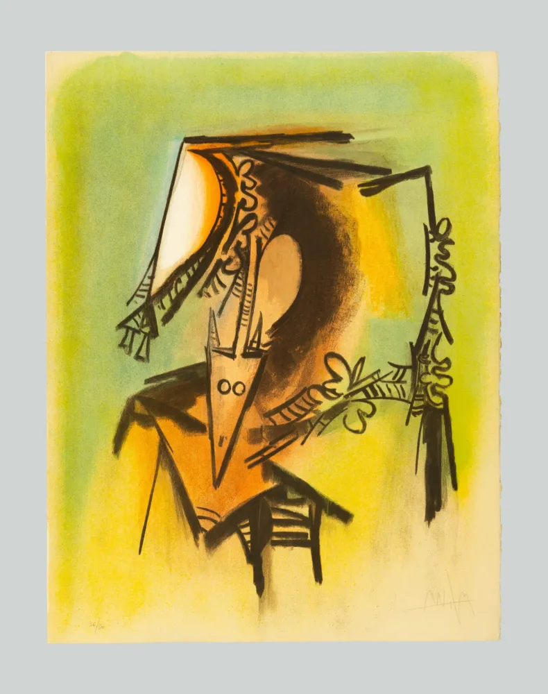 Литография Lam - Les loa Petro enfantent dans la danse