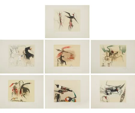 Офорт И Аквитанта Lam - Untitled Suite (TR 7901-7907)