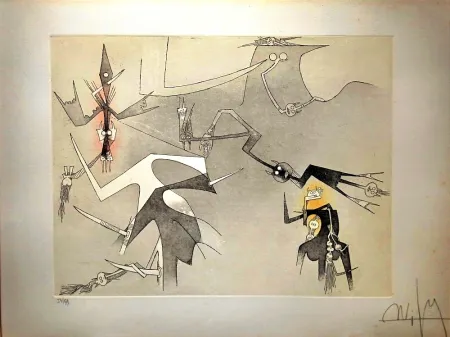 Офорт И Аквитанта Lam - Visible Invisible, 1972 - Aquatint and Erching, Hand signed!