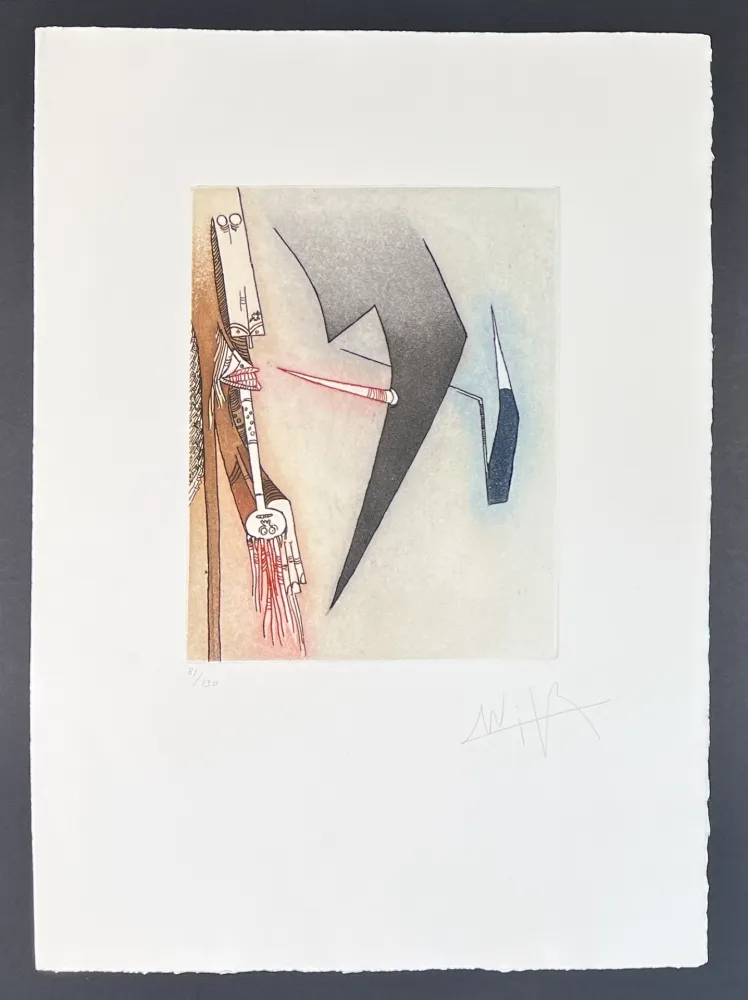 Гравюра Lam - Wifredo Lam (1902-1982) - Coloured etching and aquatint - 1966