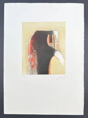Гравюра Lam - Wifredo Lam (1902-1982) - Coloured etching and aquatint - 1966