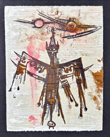 Литография Lam - Wifredo Lam (1902-1982) - Untitled - Color lithograph - 1970