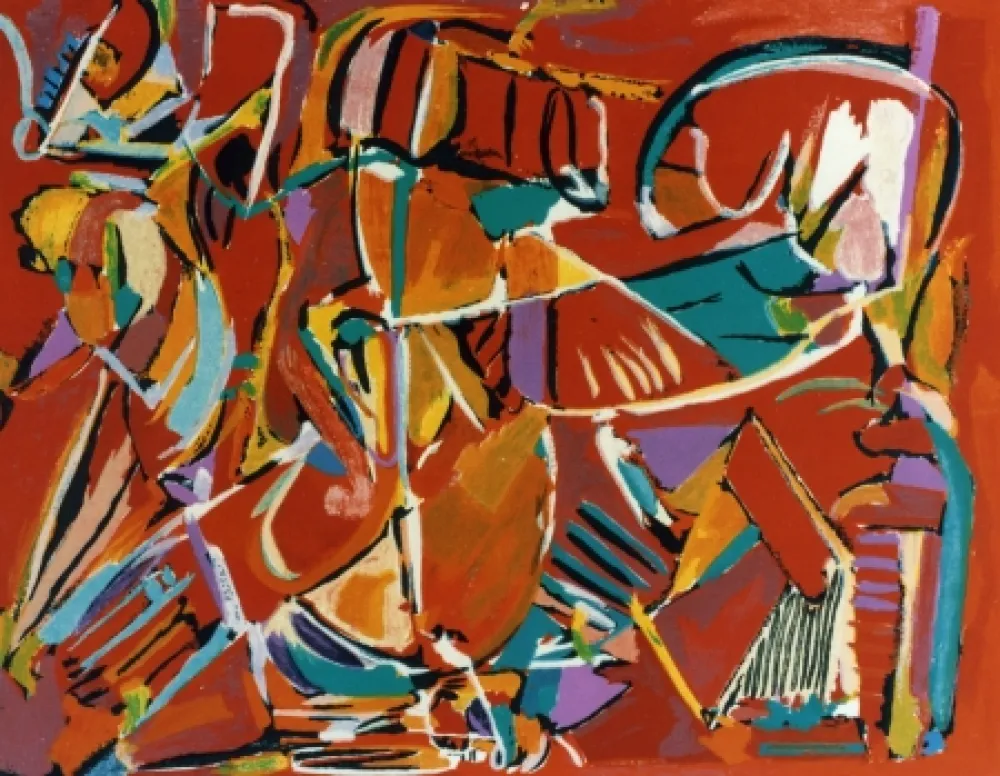 Литография Lanskoy - Composition rouge 5