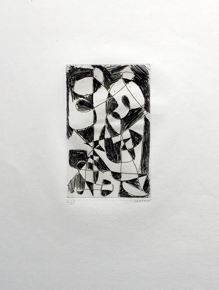 Гравюра Lanskoy - DÉDALE. Gravure pour l'affiche de Pierre Lecuire (1960)