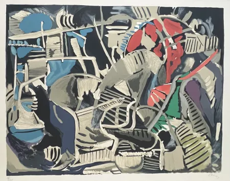 Литография Lanskoy - Lithographie Composition abstraite, 1976