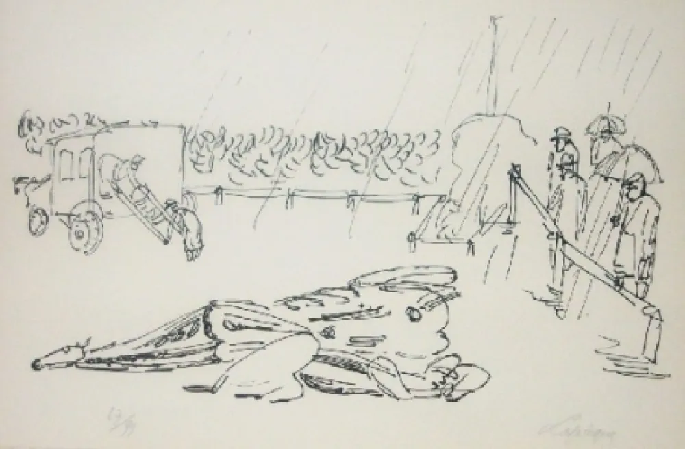 Литография Lapicque - L'accident