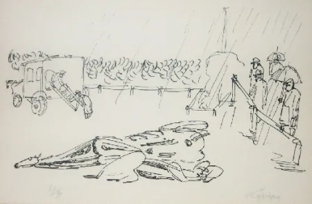 Литография Lapicque - L'accident