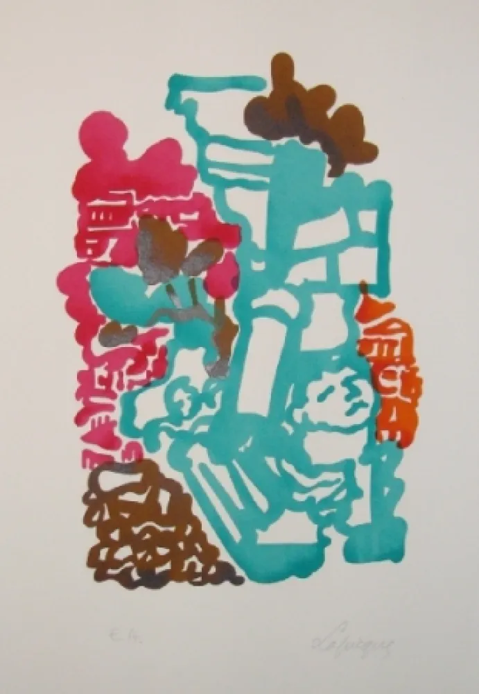 Литография Lapicque - Le mont Palatin