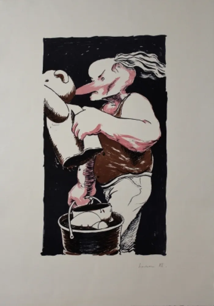 Литография Larsen - The Assistant Helps Out