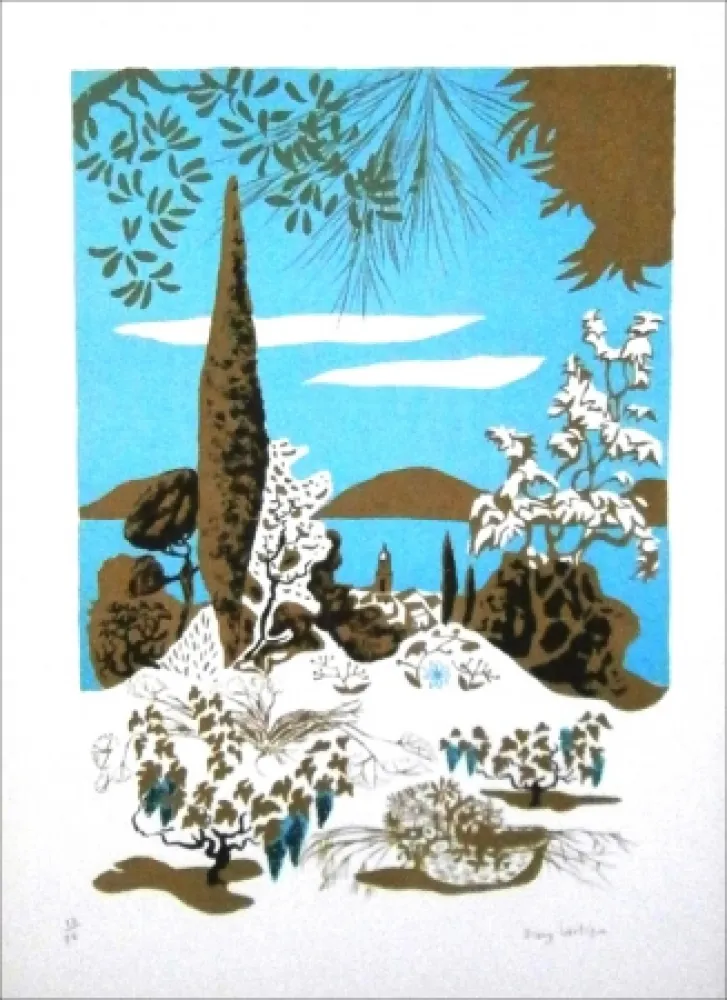Литография Lartigue - Saint-Tropez (paysage)