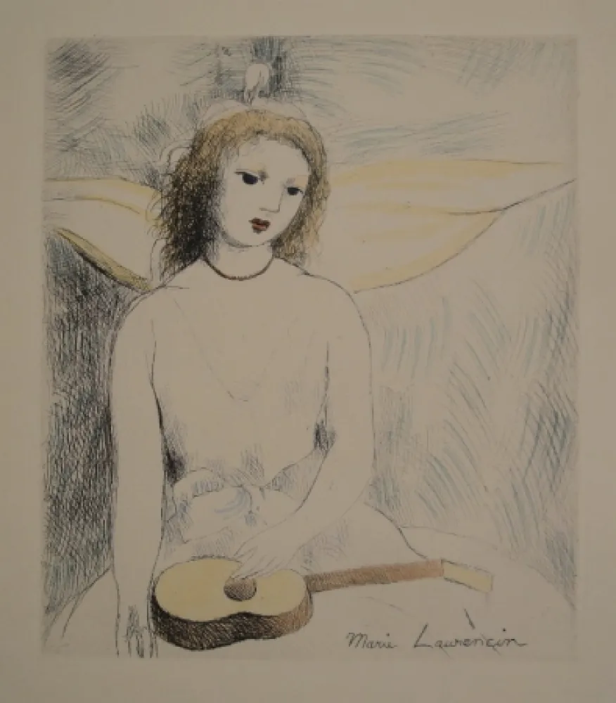 Гравюра Laurencin - Jeune fille à la guitare