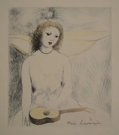 Гравюра Laurencin - Jeune fille à la guitare