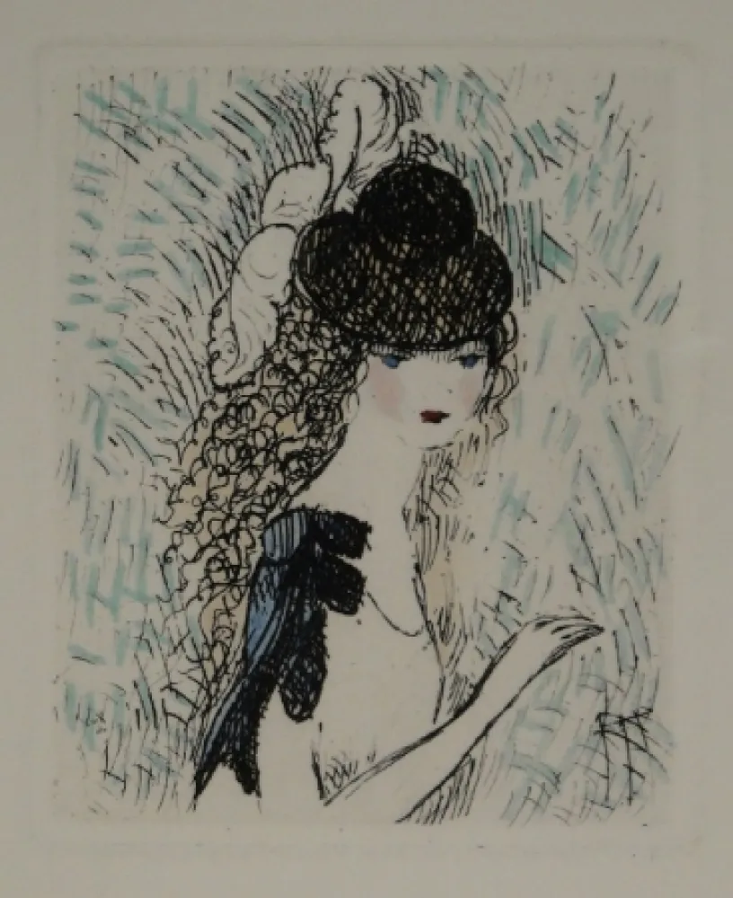 Офорт И Аквитанта Laurencin - Le chapeau sur les yeux