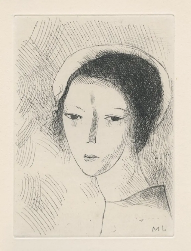 Гравюра Laurencin - Tête de jeune fille
