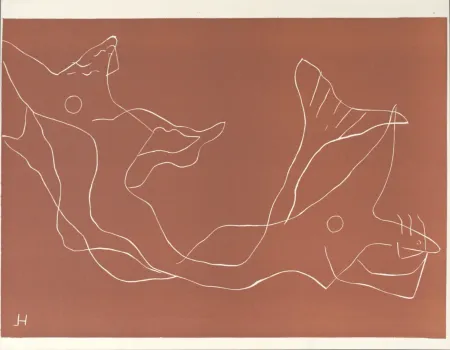 Линогравюра Laurens - Deux sirènes, 1959