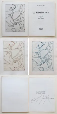 Иллюстрированная Книга Laurens - Paul Éluard : La Dernière Nuit. Avec un frontispice gravé par Henri Laurens (1942).
