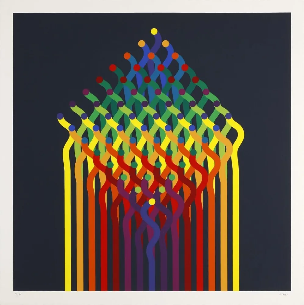Сериграфия Le Parc - Julio Le Parc (1928) - Coloured screen print on paper - 1997