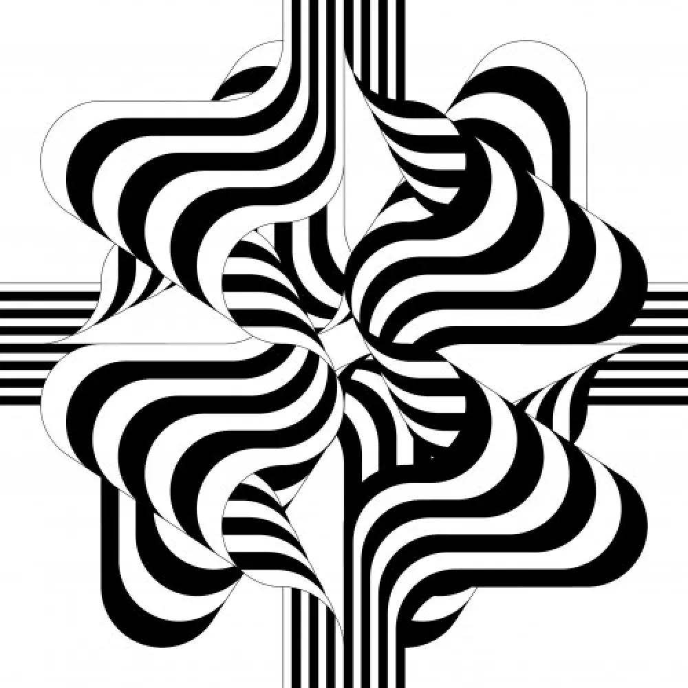 Литография Le Parc - Larga marcha, 4 bifurcaciones, 1