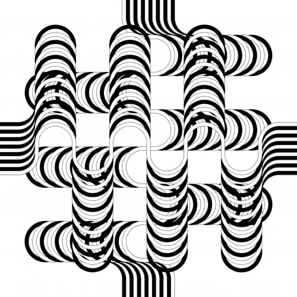 Литография Le Parc - Larga marcha, 4 bifurcaciones, 12