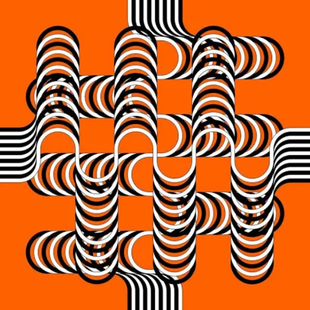 Литография Le Parc - Larga marcha, 4 bifurcaciones, 12