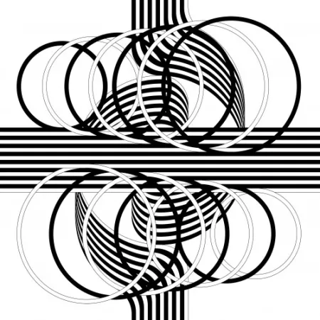 Литография Le Parc - Larga marcha, 4 bifurcaciones, 14