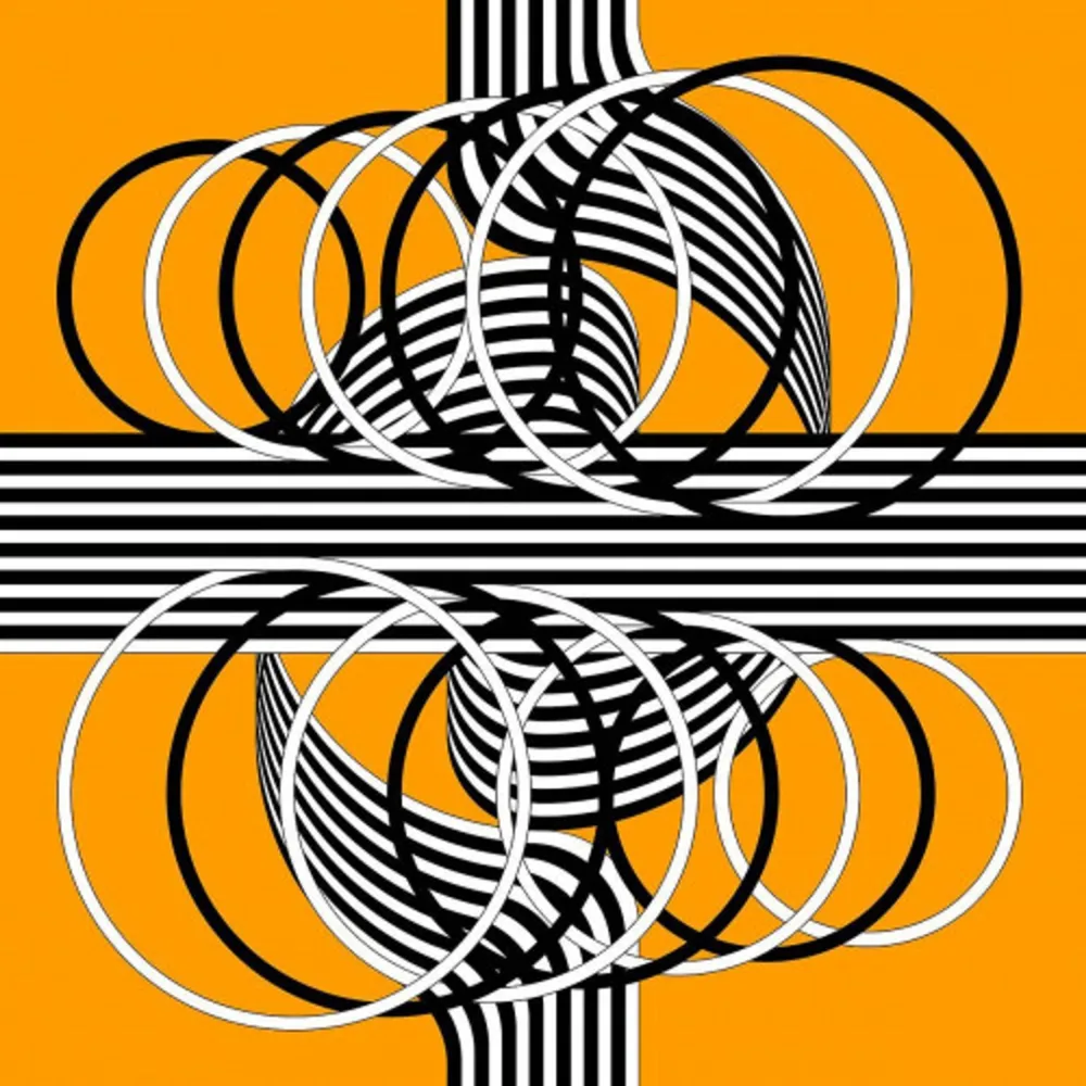 Литография Le Parc - Larga marcha, 4 bifurcaciones, 14