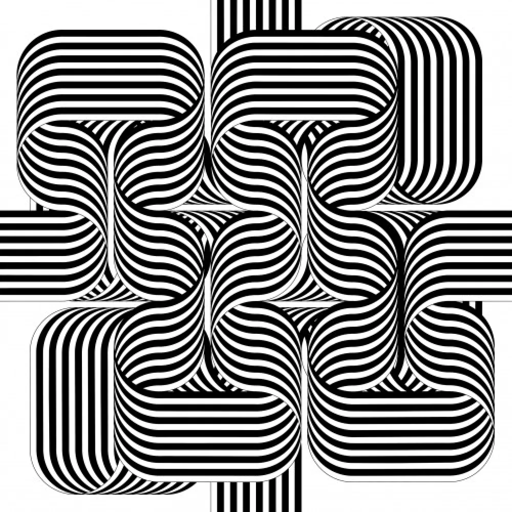 Литография Le Parc - Larga marcha, 4 bifurcaciones, 2